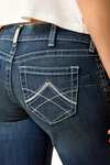 Ariat R.E.A.L. Mid Rise Stretch Icon Stackable Damen Jeans mit geradem Bein