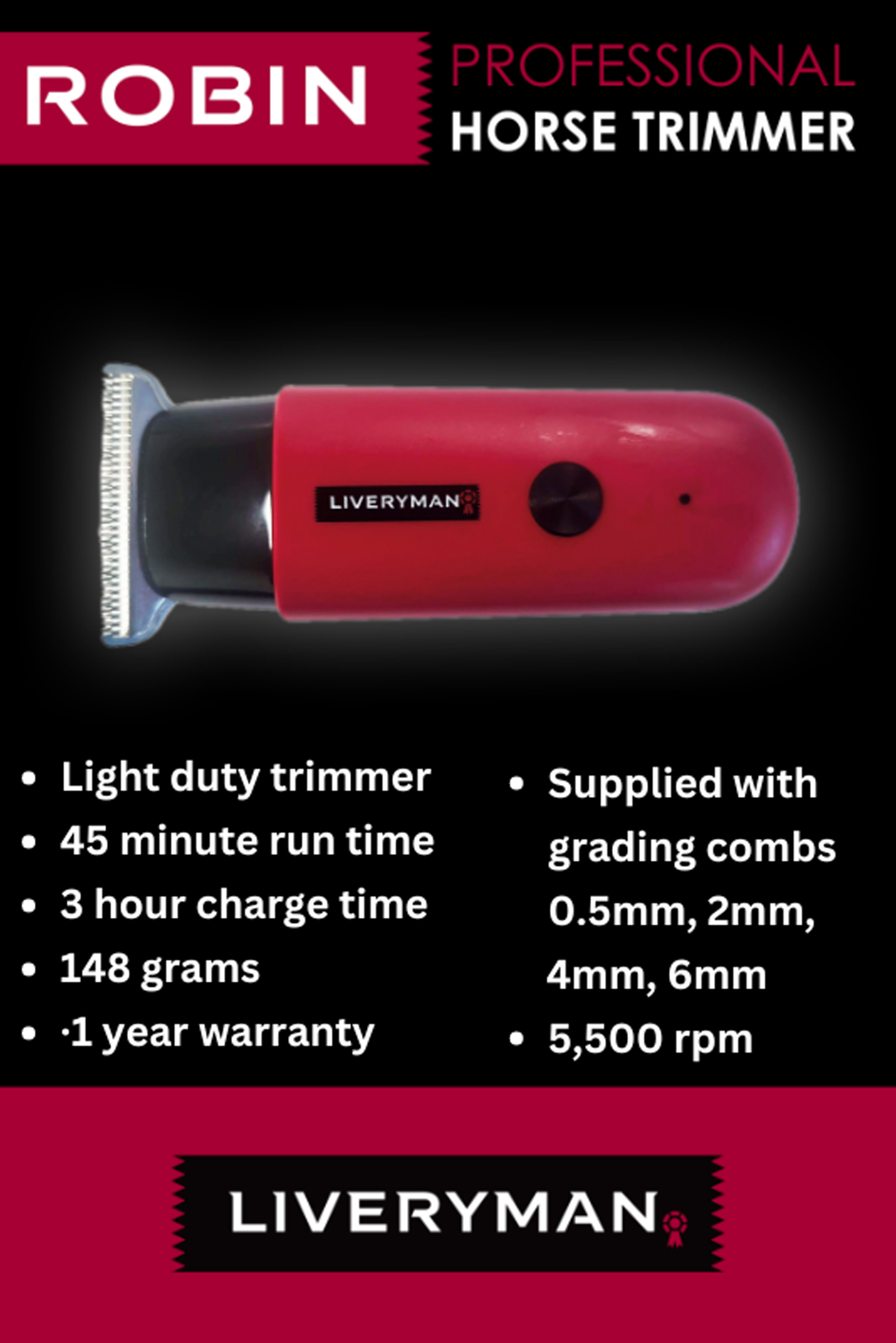 Liveryman Robin Trimmer f&uuml;r Pferde