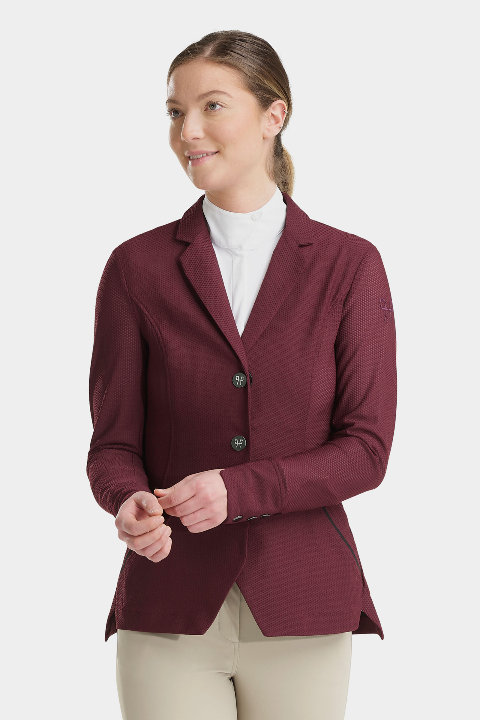 Burgundy Horse Pilot Aeromesh Damen Turnierjacket
