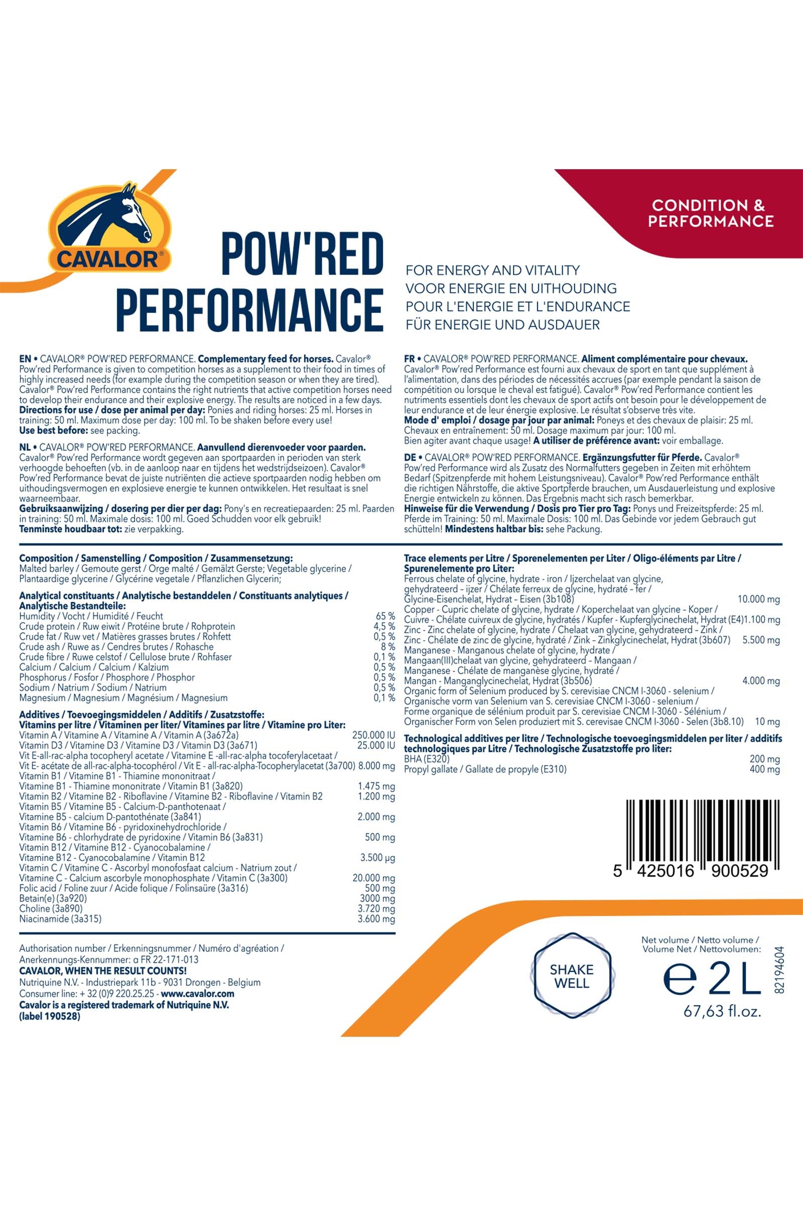 Cavalor Powred Performance,&nbsp;2l