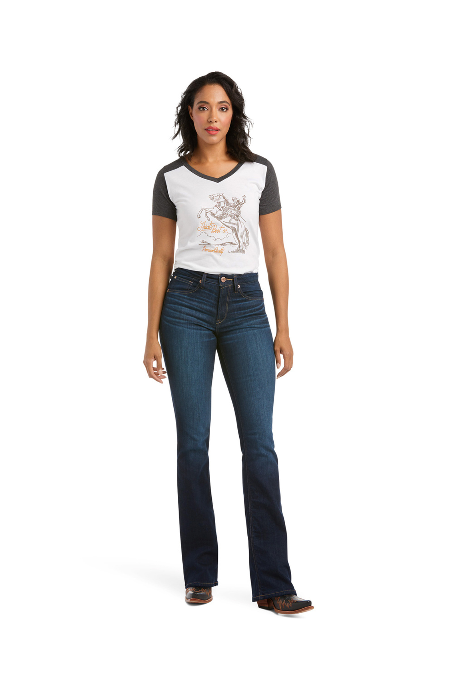 Ariat Damen Real High Rise Ballary Bootcut Jeans
